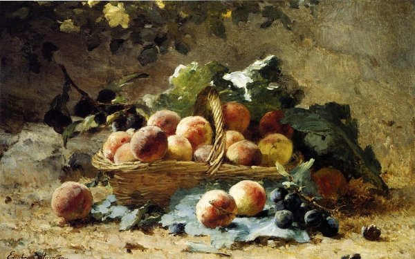 Main Product Photo of Still Life with Peaches Painting by Euphemie Muraton