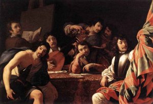 A Gathering of Friends Oil painting by Eustache Le Sueur
