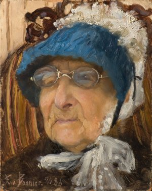 Old Grandmother by Eva Bonnier Oil Painting