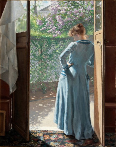 Vid Ateljedorren  by Eva Bonnier - Hand-Painted Oil Painting Reproduction