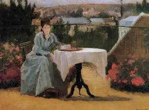 Afternoon Tea also known as On the Terrace by Eva Gonzales - Oil Painting Reproduction