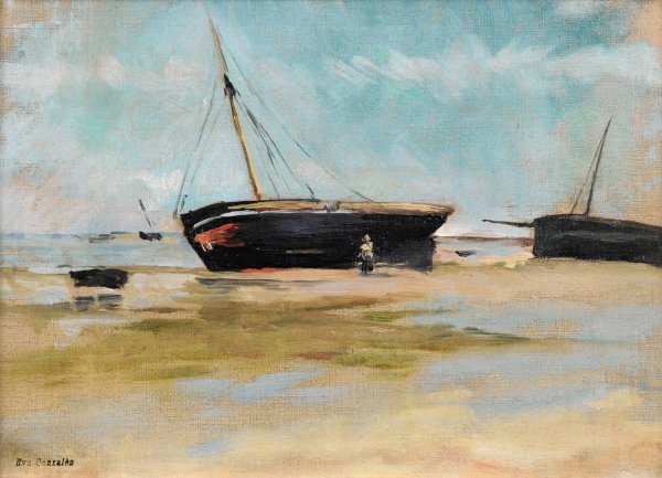 Bateau a Maree Basse by Eva Gonzales - Hand-Painted Oil Painting Reproduction