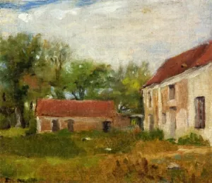 Farm at Rebais Seine-et-Marne by Eva Gonzales - Oil Painting Reproduction