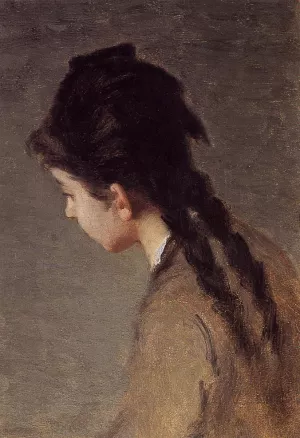 Portrait of Jeanne Gonzales in Profile Oil painting by Eva Gonzales