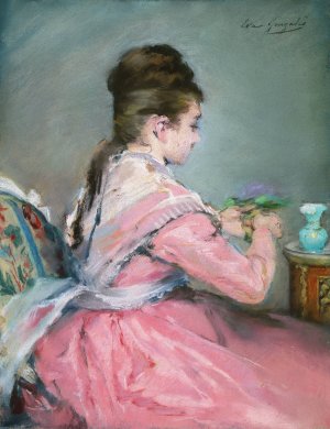 The Bouquet of Violets by Eva Gonzales Oil Painting