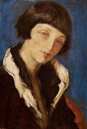 Portrait of Bibi by Evanguelos Ioannidis Oil Painting