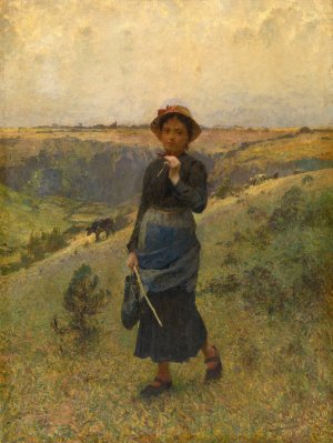 Cowherd in the Ardennes by Evariste Carpentier Oil Painting