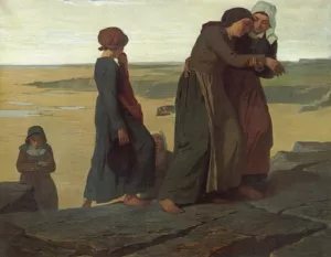 The Fisherman's Family by Evariste Vital Luminais Oil Painting