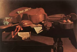 Musical Instruments by Evaristo Baschenis Oil Painting