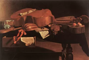 Musical Instruments Oil painting by Evaristo Baschenis