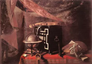 Still-Life with Instruments Oil painting by Evaristo Baschenis