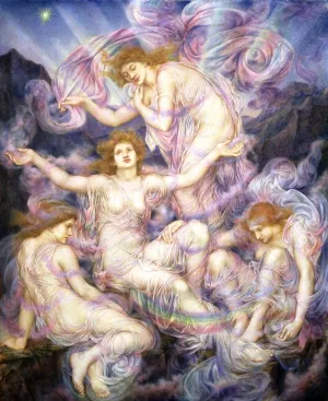 Daughters of the Mist by Evelyn De Morgan - Oil Painting Reproduction