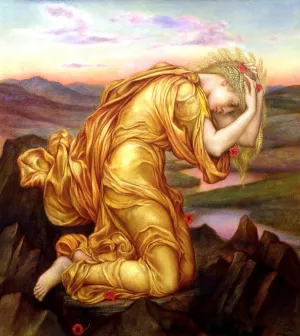 Demeter Mourning for Persephone by Evelyn De Morgan - Oil Painting Reproduction