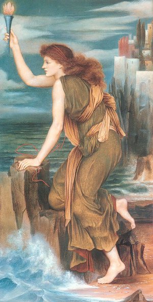 Hero Awaiting the Return of Leander Oil painting by Evelyn De Morgan