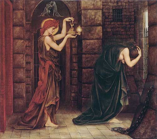 Main Product Photo of Hope in the Prison of Despair Painting by Evelyn De Morgan
