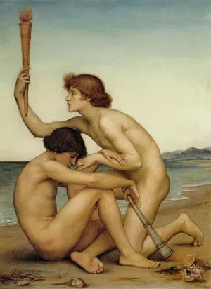 Phosphorus and Hesperus painting by Evelyn De Morgan