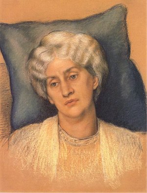 Portrait of Jane Morris Study for The Hourglass Oil painting by Evelyn De Morgan
