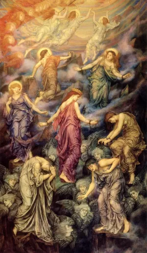 The Kingdom of Heaven Suffereth Violence painting by Evelyn De Morgan