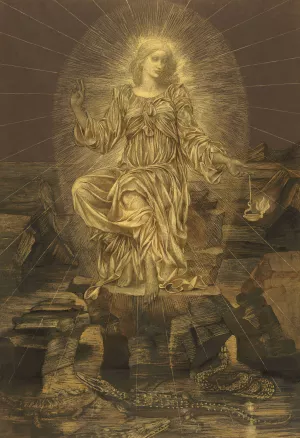 The light shineth in the darkness and the darkness comprehended it not by Evelyn De Morgan Oil Painting