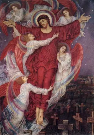 The Red Cross painting by Evelyn De Morgan