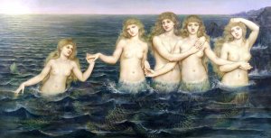 The Sea Maidens Oil painting by Evelyn De Morgan