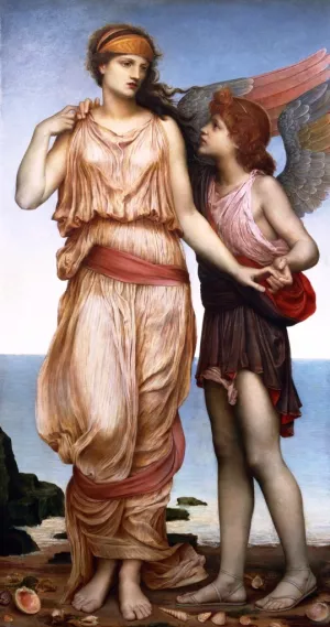 Venus and Cupid painting by Evelyn De Morgan
