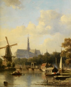 A View of Haarlem with St Bavo Cathedral from the River