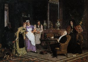 The Reprimand by Evert Jan Boks Oil Painting