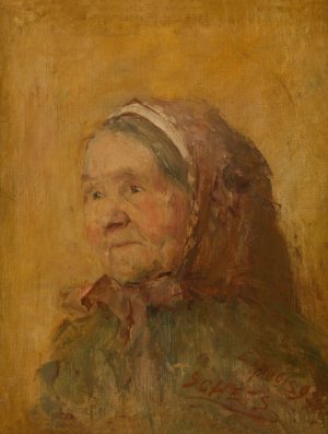 Ann old woman by Evert Larock Oil Painting