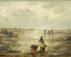 Clam Diggers by Evert Larock Oil Painting