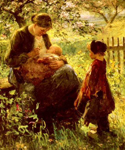 Main Product Photo of In The Orchard Painting by Evert Pieters