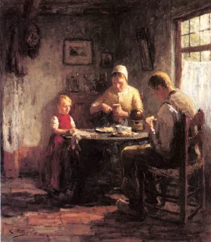 The Afternoon Meal by Evert Pieters - Oil Painting Reproduction