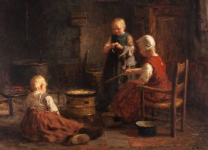 Waiting for Supper by Evert Pieters Oil Painting