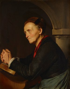 Betende Bauerin by Franz Eybl Oil Painting