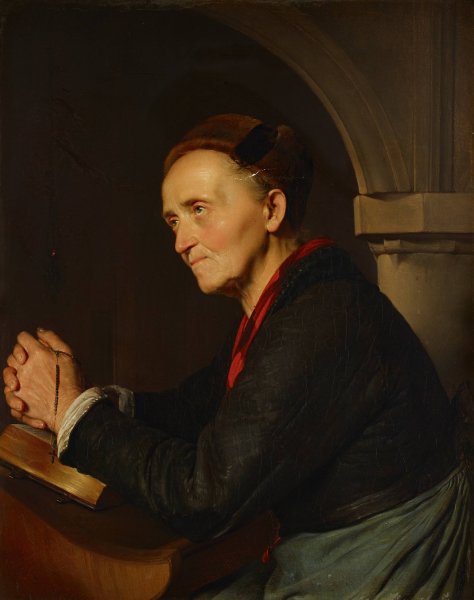 Betende Bauerin  by Franz Eybl - Hand-Painted Oil Painting Reproduction