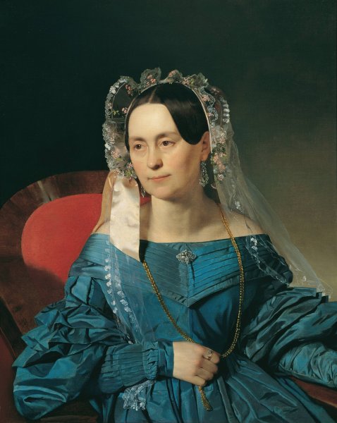 Main Product Photo of Dame in blauem Kleid  Painting by Franz Eybl