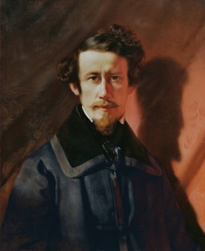Selbstportrat vor rotem Grund by Franz Eybl Oil Painting