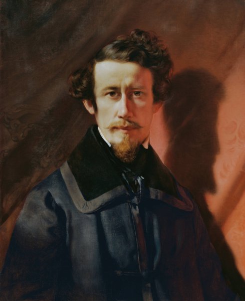 Main Product Photo of Selbstportrat vor rotem Grund  Painting by Franz Eybl