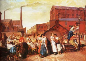 The Dinner Hour, Wigan by Eyre Crowe - Oil Painting Reproduction