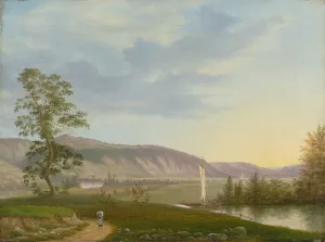 Blick auf die Elbe bei Dresden by F. M. E. Fabritius De Tengnagel Oil Painting