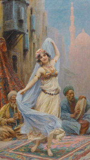 The blue veil by Fabio Fabbi Oil Painting