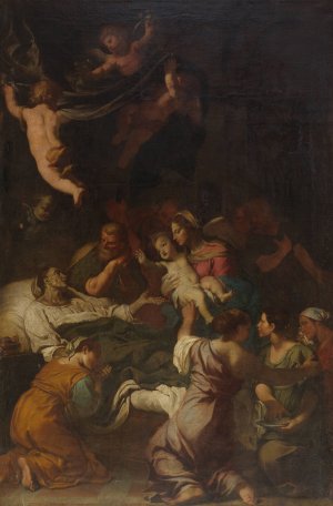 The Death Of Saint Anne by Fabrizio Chiari Oil Painting