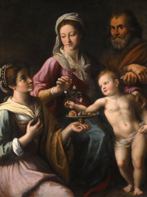 The Holy Family With Saint Dorothea by Fabrizio Santafede Oil Painting