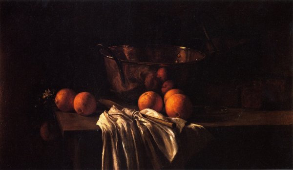 Still Life with Oranges and Marmalade by Fannie Eliza Duvall - Hand-Painted Oil Painting Reproduction