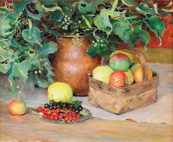 Still Life with Fruit by Fanny Brate - Hand-Painted Oil Painting Reproduction