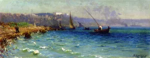 A View of the Bosphorous from the Old Byzantine Walls, Constantinople by Fausto Zonaro Oil Painting
