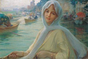 Amusement at GOksu by Fausto Zonaro Oil Painting