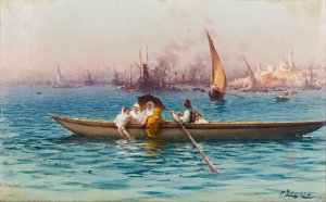 Amusement on the Caique by Fausto Zonaro Oil Painting