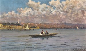 Constantinople From The Bosphorus by Fausto Zonaro Oil Painting
