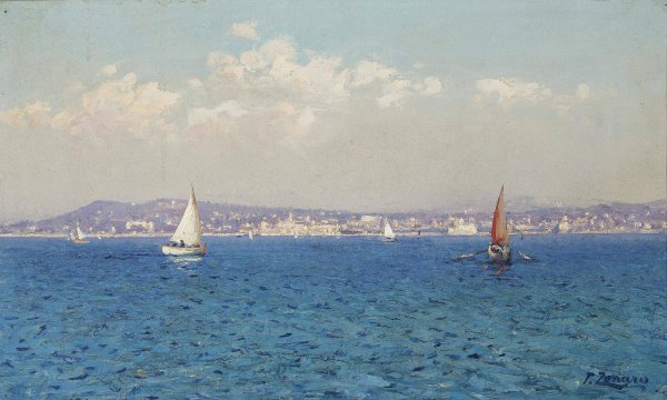 Main Product Photo of Franzosische Riviera Painting by Fausto Zonaro
